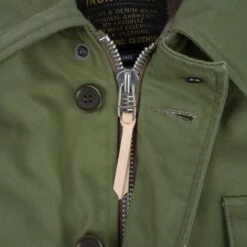 Military Serge A2 Deck Jacket - Olive -Denim Clothing-Iron Heart International IHM 39 OLV 9