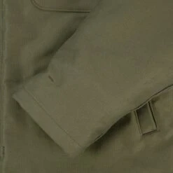 Whipcord A2 Deck Jacket - Olive Drab Green -Denim Clothing-Iron Heart International IHM 40 GRN 15