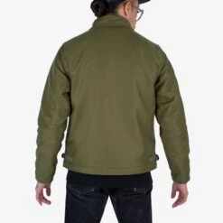 Whipcord A2 Deck Jacket - Olive Drab Green -Denim Clothing-Iron Heart International IHM 40 GRN 2