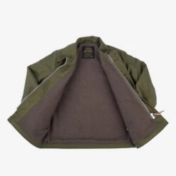 Whipcord A2 Deck Jacket - Olive Drab Green -Denim Clothing-Iron Heart International IHM 40 GRN 5