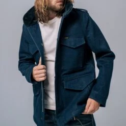 16oz Natural Indigo Selvedge Denim M65 Field Jacket 24 16oz Natural Indigo Selvedge Denim M65 Field Jacket -Denim Clothing-Iron Heart International IHM 42 IND 2