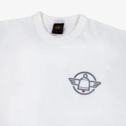 6.5oz 'Break The Needle' Loopwheel Crew Neck T-Shirt With Longer Body - White 12 6.5oz 'Break The Needle' Loopwheel Crew Neck T-Shirt With Longer Body - White -Denim Clothing-Iron Heart International IHPT BTN WHT 3