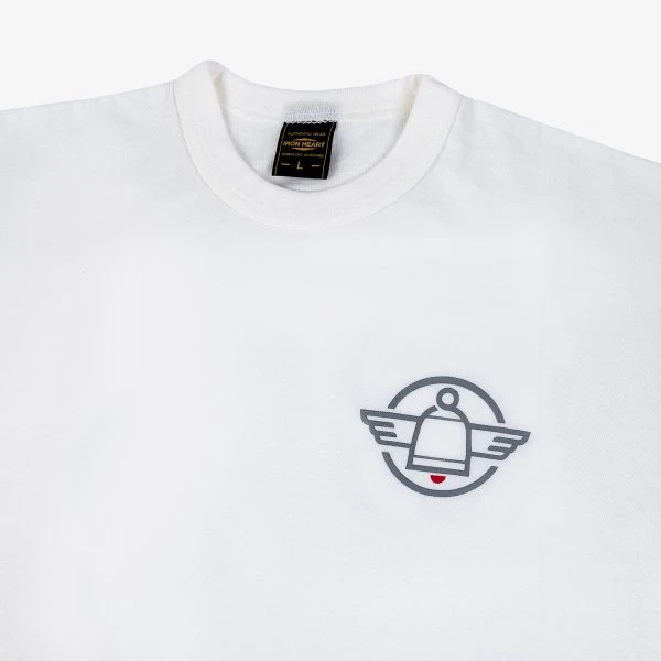 6.5oz 'Break The Needle' Loopwheel Crew Neck T-Shirt With Longer Body - White 6 6.5oz 'Break The Needle' Loopwheel Crew Neck T-Shirt With Longer Body - White - Image 4