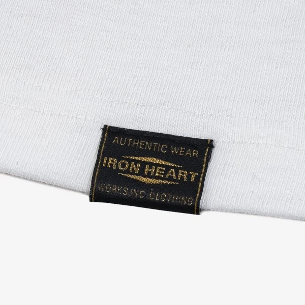 6.5oz 'Break The Needle' Loopwheel Crew Neck T-Shirt With Longer Body - White 7 6.5oz 'Break The Needle' Loopwheel Crew Neck T-Shirt With Longer Body - White - Image 5