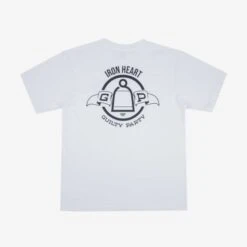 7.5oz Guilty Party Printed Loopwheel Crew Neck T-Shirt - White [COLLAB] -Denim Clothing-Iron Heart International IHPT GP WHT 2