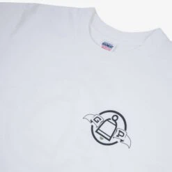7.5oz Guilty Party Printed Loopwheel Crew Neck T-Shirt - White [COLLAB] -Denim Clothing-Iron Heart International IHPT GP WHT 5