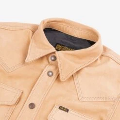 Iron Heart X Simmons Bilt Horsehide Western Shirt - The Pale Rider - Natural -Denim Clothing-Iron Heart International IHSB PR NAT 4