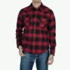 Ultra Heavy Flannel Ombré Check Western Shirt - Red/Black 2 Ultra Heavy Flannel Ombré Check Western Shirt - Red/Black -Denim Clothing-Iron Heart International IHSH 264 RED