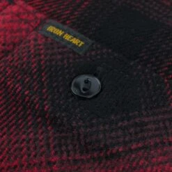 Ultra Heavy Flannel Ombré Check Work Shirt - Red/Black -Denim Clothing-Iron Heart International IHSH 265 RED 10