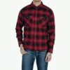 Ultra Heavy Flannel Ombré Check Work Shirt - Red/Black 2 Ultra Heavy Flannel Ombré Check Work Shirt - Red/Black -Denim Clothing-Iron Heart International IHSH 265 RED