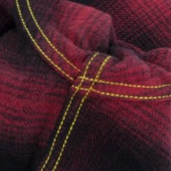 Ultra Heavy Flannel Ombré Check Work Shirt - Red/Black -Denim Clothing-Iron Heart International IHSH 265 RED 12