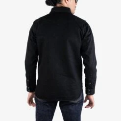 14oz Selvedge Denim Western Shirt - Black/Black -Denim Clothing-Iron Heart International IHSH 295 BB 1