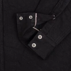 14oz Selvedge Denim Western Shirt - Black/Black -Denim Clothing-Iron Heart International IHSH 295 BB 10