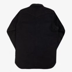 14oz Selvedge Denim Western Shirt - Black/Black -Denim Clothing-Iron Heart International IHSH 295 BB 3