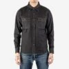 12oz Selvedge Denim Work Shirt With Snaps - Black/Cream -Denim Clothing-Iron Heart International IHSH 326 BLK