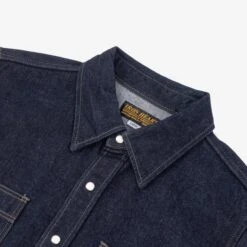 12oz Selvedge Denim Work Shirt With Snaps - Indigo -Denim Clothing-Iron Heart International IHSH 326 IND 4