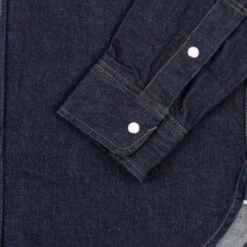 12oz Selvedge Denim Work Shirt With Snaps - Indigo -Denim Clothing-Iron Heart International IHSH 326 IND 5