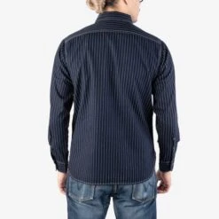 6oz Wabash Work Shirt - Indigo -Denim Clothing-Iron Heart International IHSH 327 IND 1