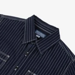 6oz Wabash Work Shirt - Indigo -Denim Clothing-Iron Heart International IHSH 327 IND 5