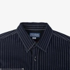 6oz Wabash Work Shirt - Indigo -Denim Clothing-Iron Heart International IHSH 327 IND 6