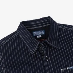 6oz Wabash Work Shirt - Indigo -Denim Clothing-Iron Heart International IHSH 327 IND 7