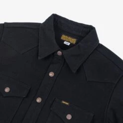12oz Moleskin CPO Shirt - Black -Denim Clothing-Iron Heart International IHSH 331 BLK 4