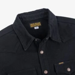 12oz Moleskin CPO Shirt - Black -Denim Clothing-Iron Heart International IHSH 331 BLK 7