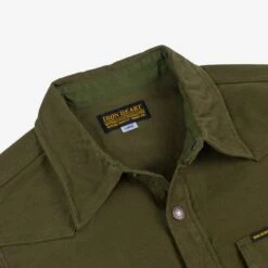 12oz Moleskin CPO Shirt - Olive -Denim Clothing-Iron Heart International IHSH 331 ODG 4