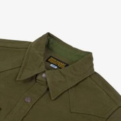 12oz Moleskin CPO Shirt - Olive -Denim Clothing-Iron Heart International IHSH 331 ODG 5