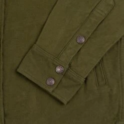 12oz Moleskin CPO Shirt - Olive -Denim Clothing-Iron Heart International IHSH 331 ODG 6