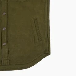 12oz Moleskin CPO Shirt - Olive -Denim Clothing-Iron Heart International IHSH 331 ODG 8
