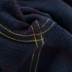 Ultra Heavy Flannel Blanket Check Western Shirt - Sax Blue Overdyed Black -Denim Clothing-Iron Heart International IHSH 333 OD 9