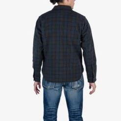 Ultra Heavy Flannel Classic Check Work Shirt - Red Overdyed Black -Denim Clothing-Iron Heart International IHSH 334 OD 1
