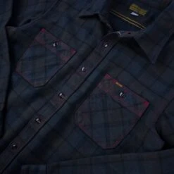 Ultra Heavy Flannel Classic Check Work Shirt - Red Overdyed Black -Denim Clothing-Iron Heart International IHSH 334 OD 6