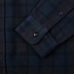 Ultra Heavy Flannel Classic Check Work Shirt - Red Overdyed Black -Denim Clothing-Iron Heart International IHSH 334 OD 7