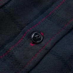 Ultra Heavy Flannel Classic Check Work Shirt - Red Overdyed Black -Denim Clothing-Iron Heart International IHSH 334 OD 9