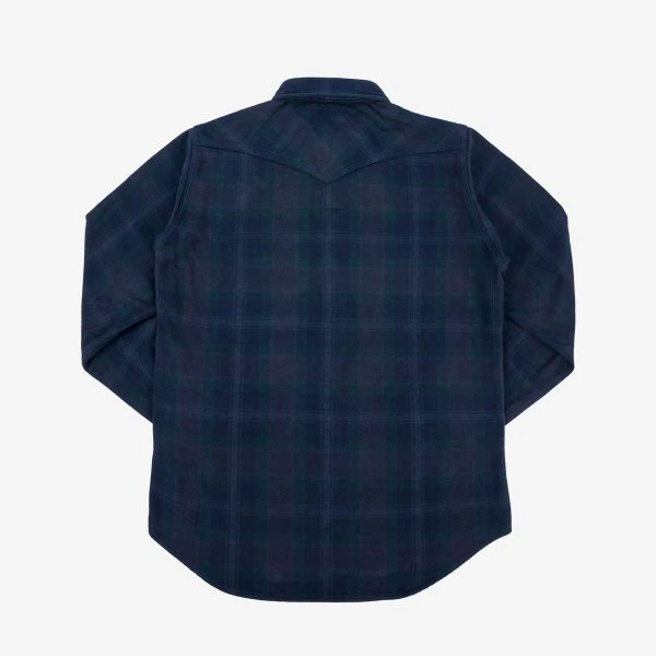 Ultra Heavy Flannel Crazy Check Western Shirt - Navy Overdyed Black 5 Ultra Heavy Flannel Crazy Check Western Shirt - Navy Overdyed Black - Image 3