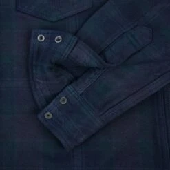 Ultra Heavy Flannel Crazy Check Western Shirt - Navy Overdyed Black 21 Ultra Heavy Flannel Crazy Check Western Shirt - Navy Overdyed Black -Denim Clothing-Iron Heart International IHSH 336 OD 8