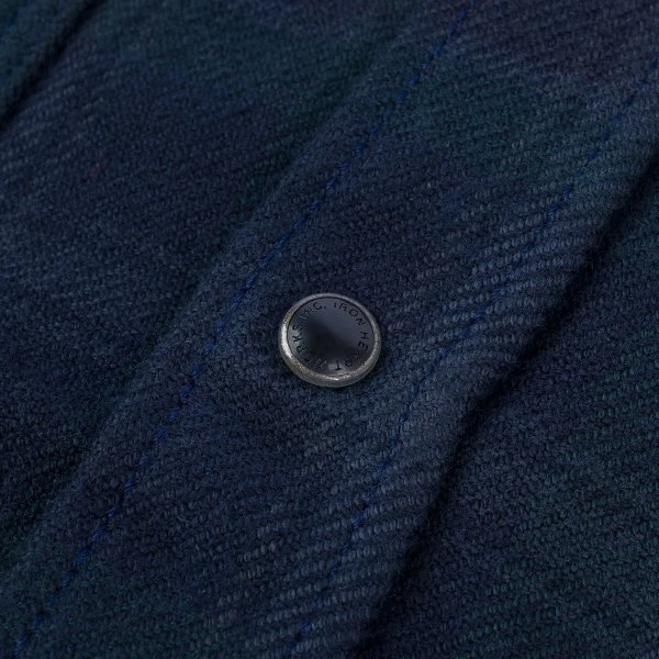 Ultra Heavy Flannel Crazy Check Western Shirt - Navy Overdyed Black 12 Ultra Heavy Flannel Crazy Check Western Shirt - Navy Overdyed Black - Image 10