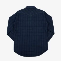 Ultra Heavy Flannel Tartan Check Western Shirt - Green Overdyed Black -Denim Clothing-Iron Heart International IHSH 337 OD 2