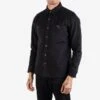 12oz Selvedge Denim Work Shirt With Snaps - Black 1 12oz Selvedge Denim Work Shirt With Snaps - Black -Denim Clothing-Iron Heart International IHSH 338 BLK