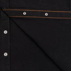 12oz Selvedge Denim Work Shirt With Snaps - Black -Denim Clothing-Iron Heart International IHSH 338 BLK 12