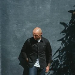 12oz Selvedge Denim Work Shirt With Snaps - Black -Denim Clothing-Iron Heart International IHSH 338 BLK 2