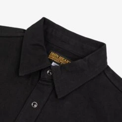 12oz Selvedge Denim Work Shirt With Snaps - Black -Denim Clothing-Iron Heart International IHSH 338 BLK 4