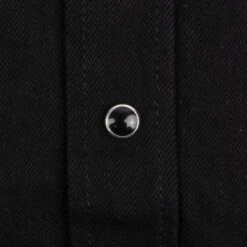 12oz Selvedge Denim Work Shirt With Snaps - Black -Denim Clothing-Iron Heart International IHSH 338 BLK 5