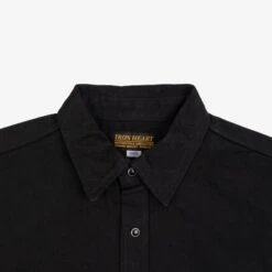 12oz Selvedge Denim Work Shirt With Snaps - Black -Denim Clothing-Iron Heart International IHSH 338 BLK 6