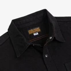 12oz Selvedge Denim Work Shirt With Snaps - Black -Denim Clothing-Iron Heart International IHSH 338 BLK 8