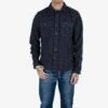 Ultra Heavy Flannel Blanket Check Work Shirt - Sax Blue Overdyed Black -Denim Clothing-Iron Heart International IHSH 339 OD