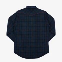 Ultra Heavy Flannel Classic Check Western Shirt - Red Overdyed Black -Denim Clothing-Iron Heart International IHSH 340 OD 2