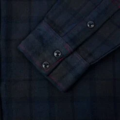 Ultra Heavy Flannel Classic Check Western Shirt - Red Overdyed Black -Denim Clothing-Iron Heart International IHSH 340 OD 7